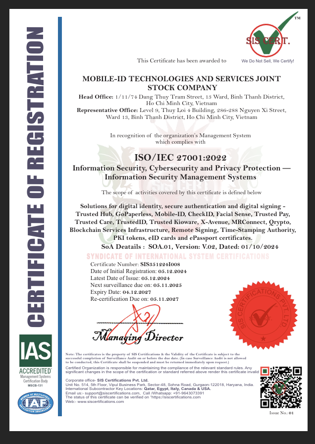 Mobile-ID ISO/IEC 27001:2022 SIS351224I008