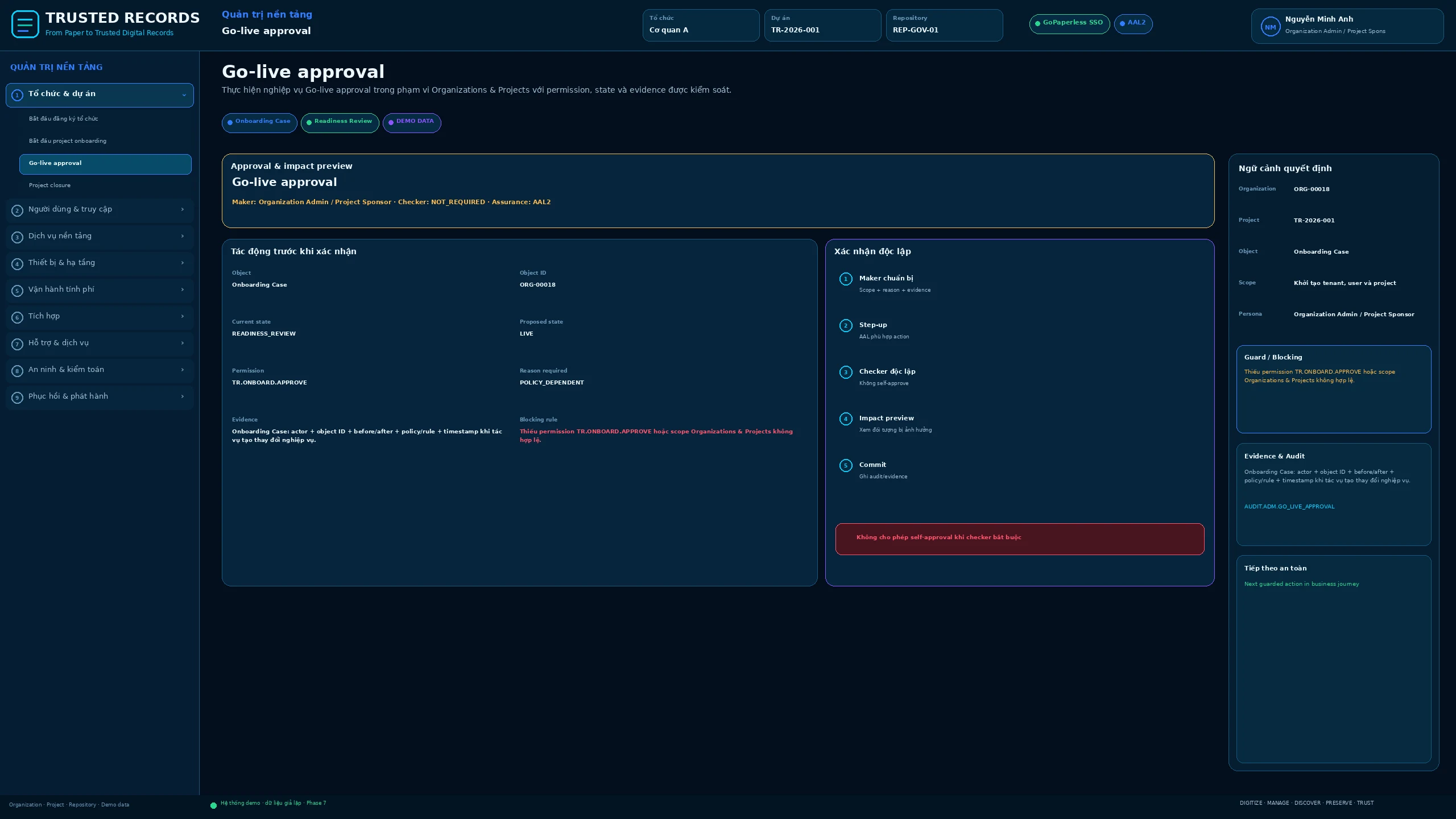 TR7.ADM.038 · Go-live approval