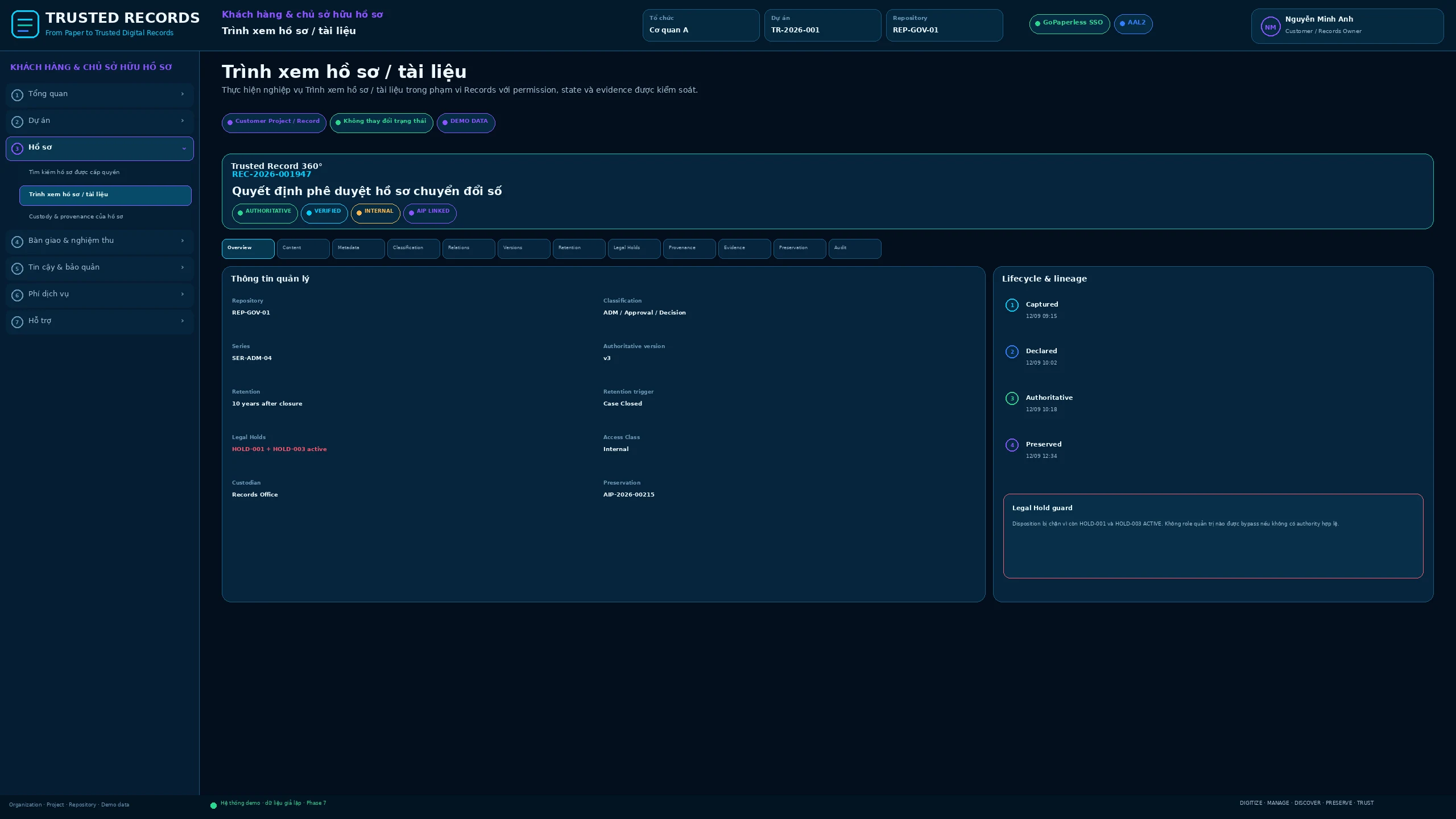 TR7.CUS.036 · Trình xem hồ sơ / tài liệu