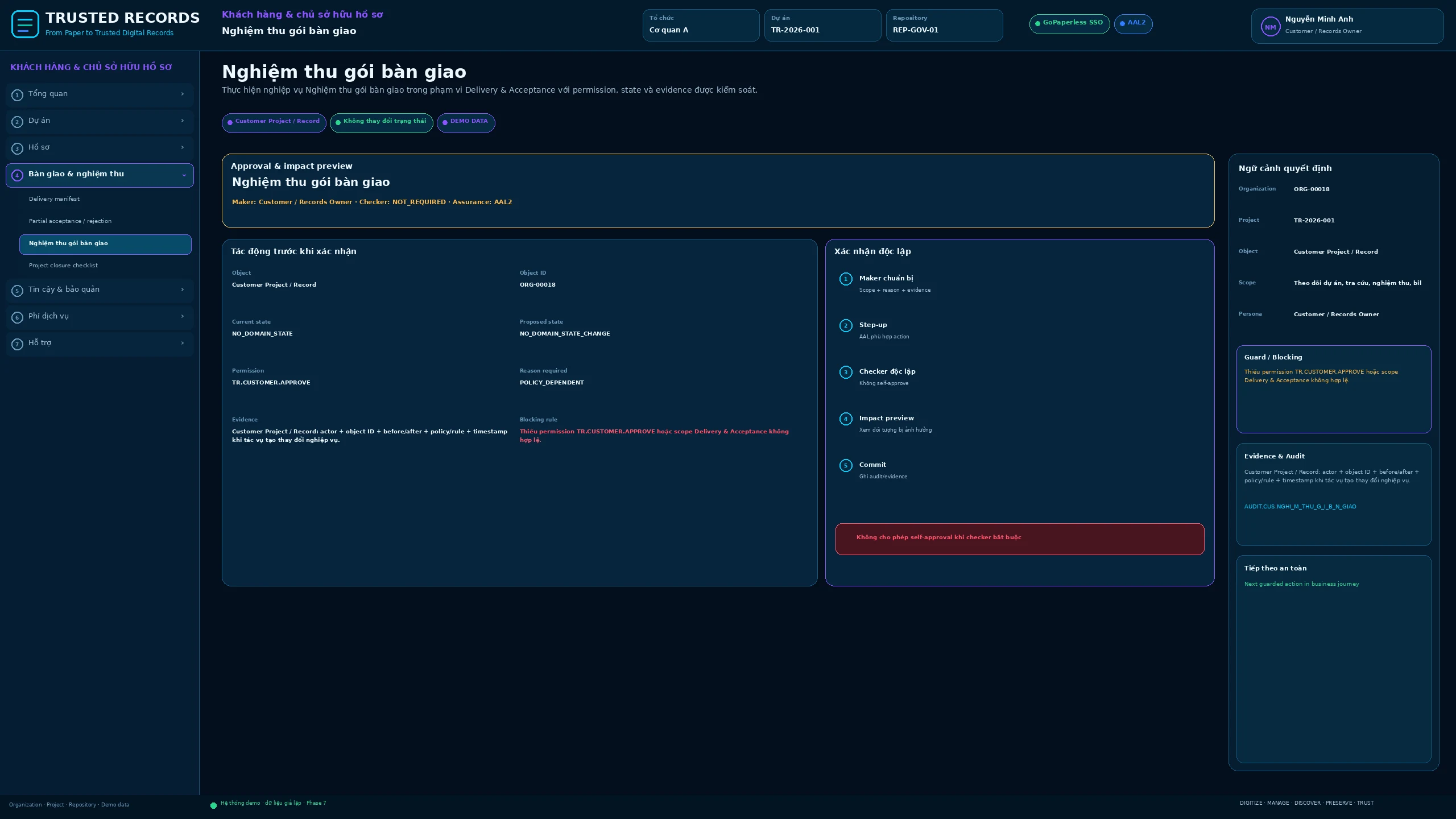 TR7.CUS.043 · Package acceptance