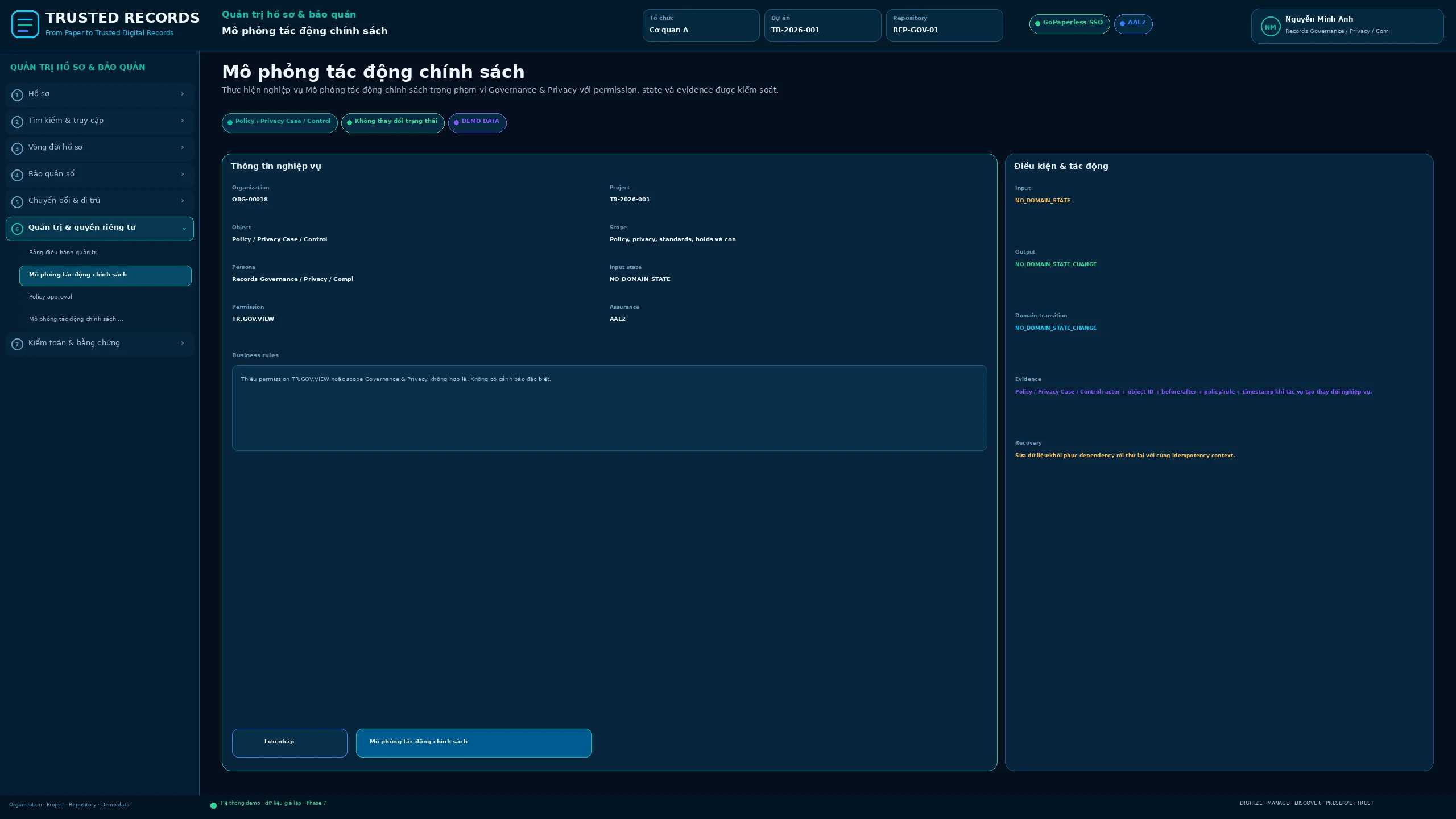 TR7.GOV.065 · Mô phỏng tác động chính sách